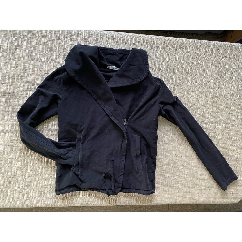 JAMES PERSE Women’s Cotton Blend riders jacket Black Stretch Moto 1 - Picture 3 of 10